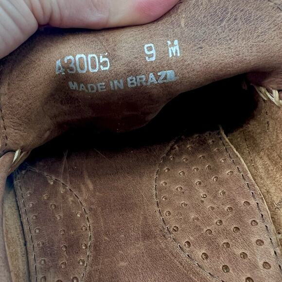 Saks Fifth Avenue Brown Leather Moc Toe Slip On Driving Loafers Mens 9 - Picture 10 of 10